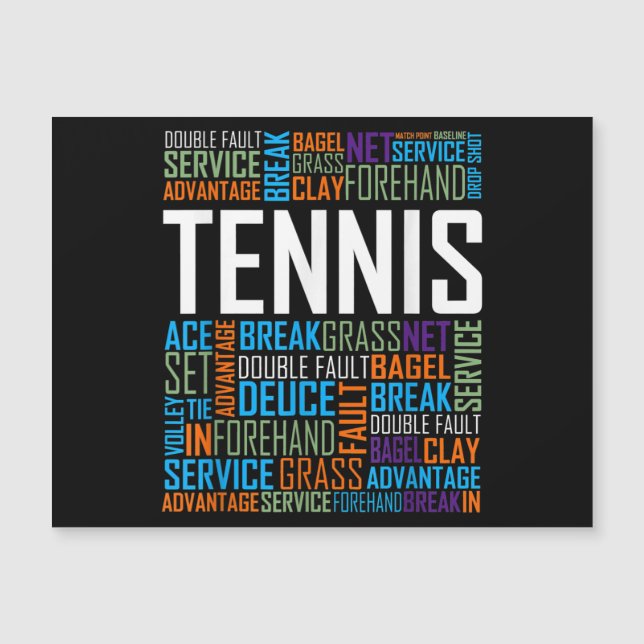 Tennis Lover Words T Shirt Gift for Players and Co (Devant)
