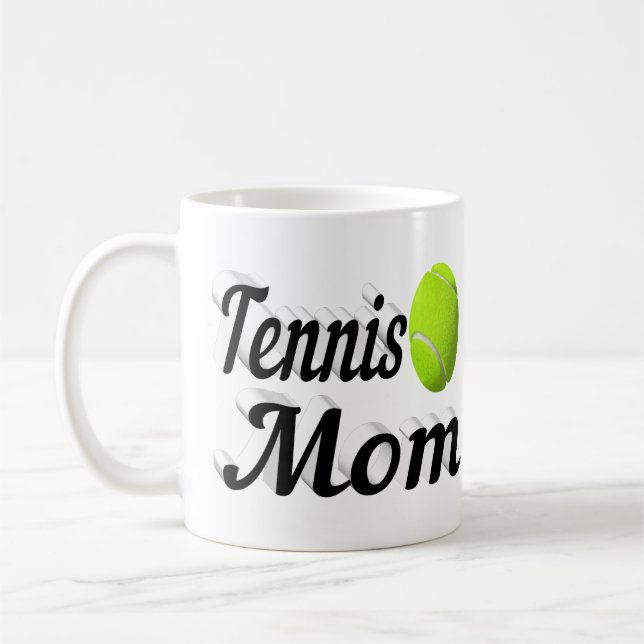 Tennis Maman demi-texte Café Mug (Gauche)