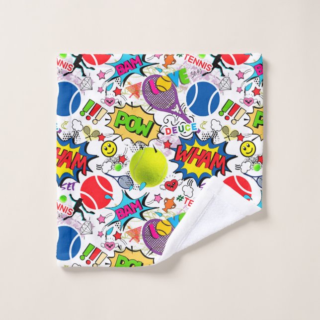 😍 🤩 tennis 🎾 motif  (Gant de toilette)