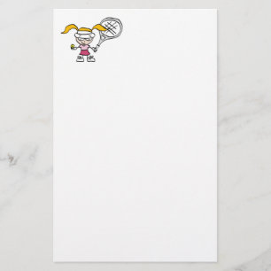 Tennis Papeterie avec dessin animé de la jeune fil