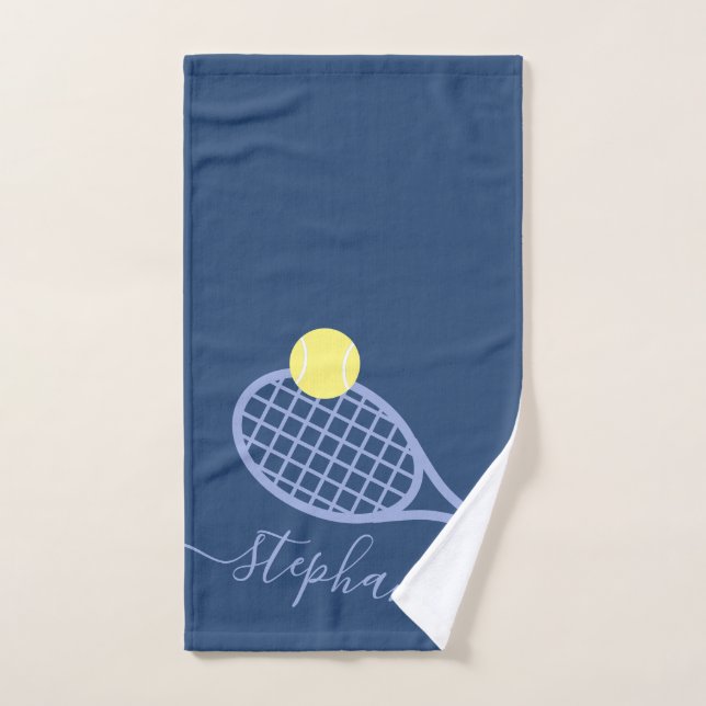 Tennis Personnalisé Filles Nom du script Bleu (Serviette à main)