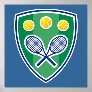 Tennis Poster with tennis racket emblem