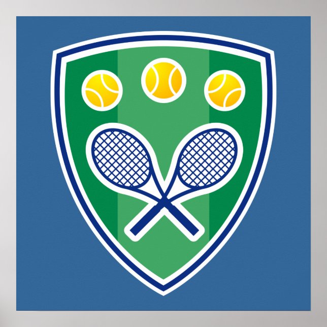 Tennis Poster with tennis racket emblem (Devant)