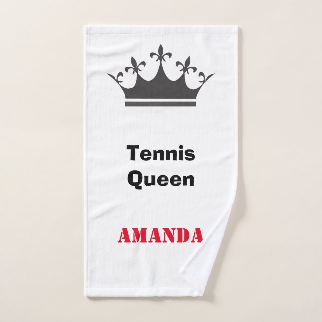 Tennis queen moderne personnalisation texte avec c (Serviette à main)