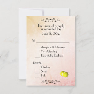 Tennis RSVP avec choix de menu