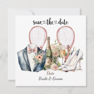 Tennis Sauver la date Invitation à la fête de mari