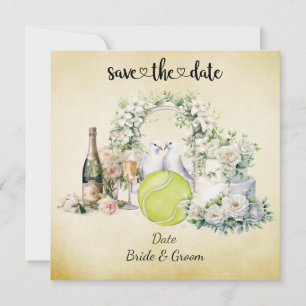 Tennis Sauver la date Invitation au mariage