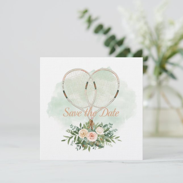 Tennis Save the date Invitation  for Wedding  (Debout devant)
