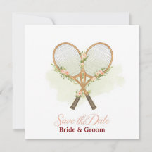 Tennis Save the date Invitation for Wedding