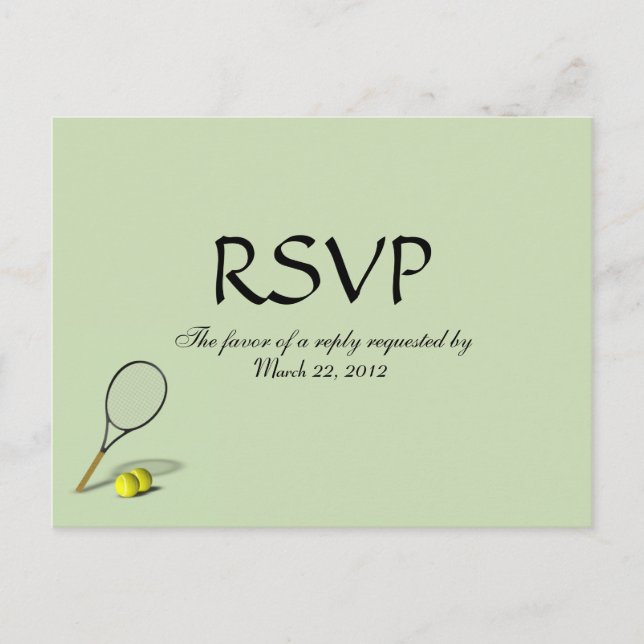 Tennis Sport RSVP Diner Choix Carte Postale (Devant)
