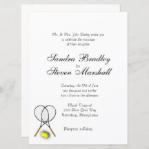Tennis Sport Thème Mariage Invitations