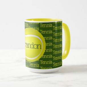 Tennis Text Design Café Mug