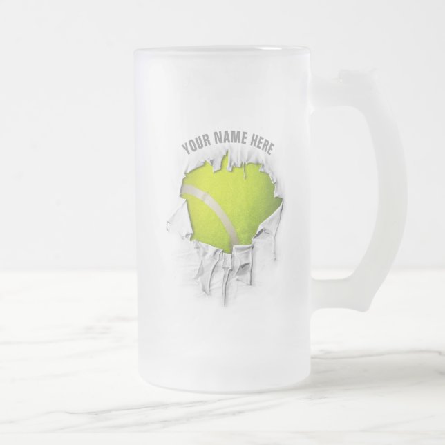 Tennis Tordu Frosted Glass Beer Mug (Droit)