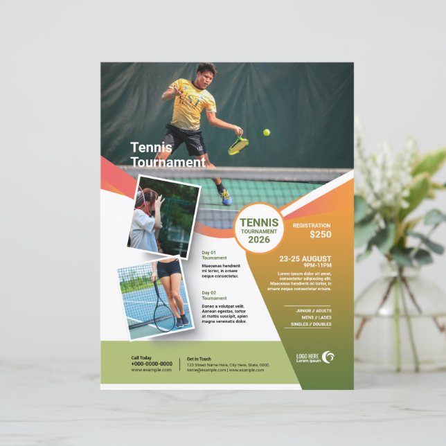 Tennis Tournament Flyer Template (Debout devant)