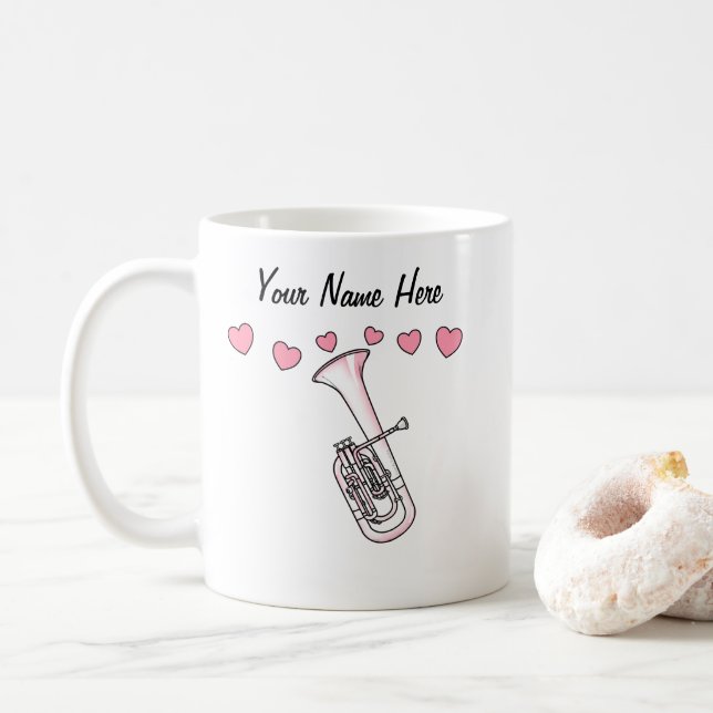 Tenor Horn Personnalisé Mariage Mug Brass musicien (Avec donut)