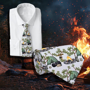 Tent Camping Motif Cravate de Camper