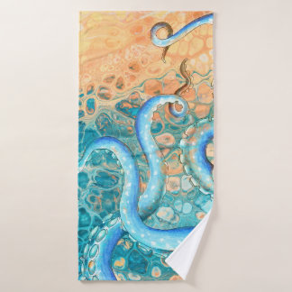 Tentacles bleus Octopus Kraken Encre Turquoise Abs