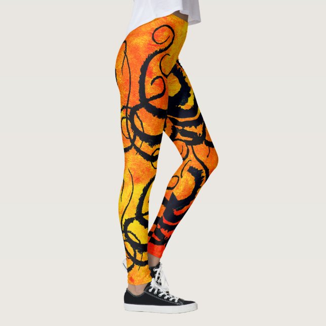 Tentacles de pieuvre en feu - Leggings (Droite)
