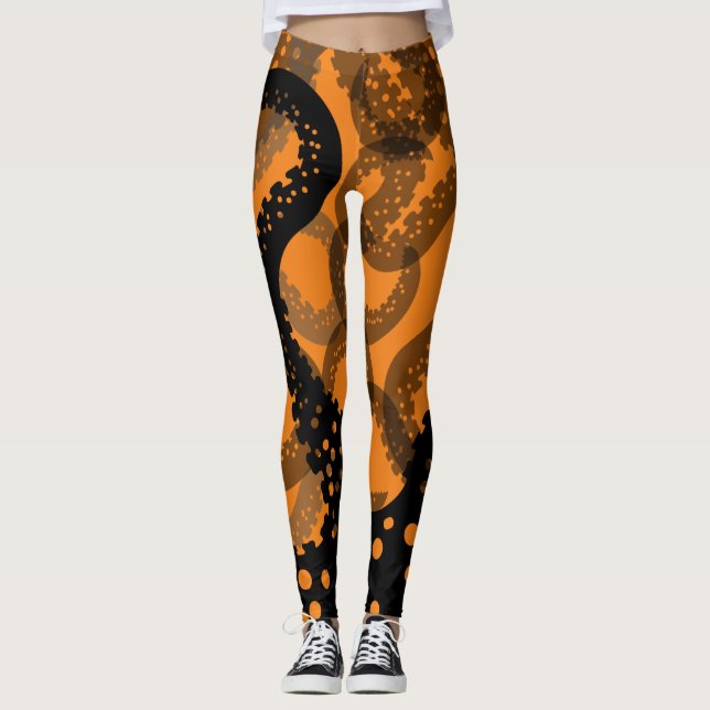 Tentacles jaunes orange pâle Leggings (Devant)