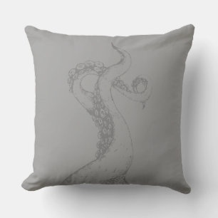 tentacules de pieuvre gris sur coussin gris