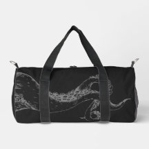 tentacules de pieuvre grises sur sac de sport noir