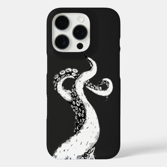 tentacules de pieuvre sur étui de téléphone noir i (Verso)