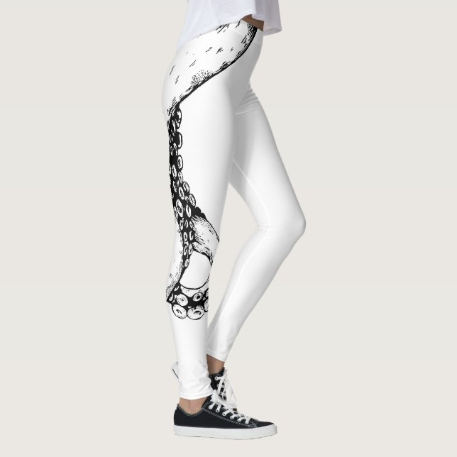tentacules de pieuvre sur leggings blancs (Droite)