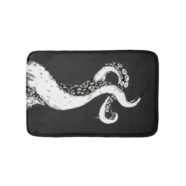 tentacules de pieuvre sur tapis de bain noir (Devant)