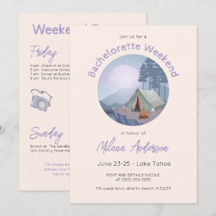 Tente de camping Bachelorette Party Invitation