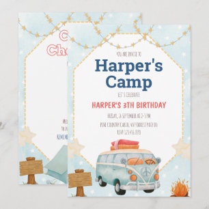 Tente de camping Bonfire Boy Invitation Anniversai