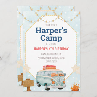 Tente de camping Bonfire Boy Invitation Anniversai