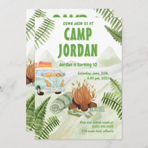 Tente de camping Bonfire Boy Invitation Anniversai