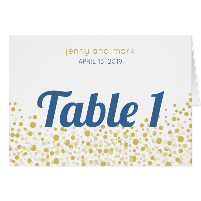 Tente de Tableau de mariage de Conetti d'or (Devant Horizontal)