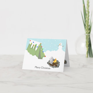 TENTE D'HIVER CAMPING CARTE DE NOËL