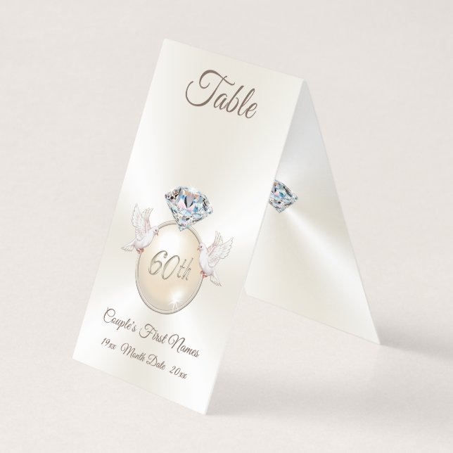 Tentes de numéros de table pour 60e anniversaire d (Back)