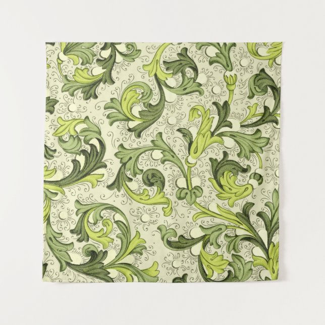 Tenture 18ème siècle : Fond d'écran floral d'antiquité. (Devant)