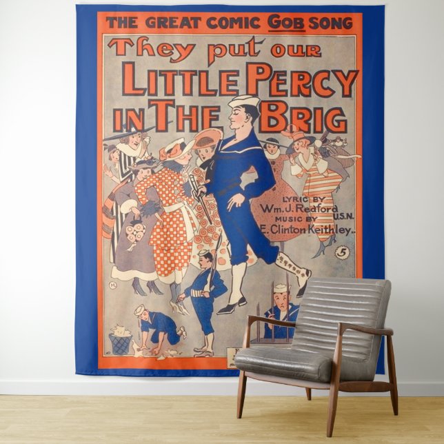 Tenture 1919 Ils mettent notre petite Percy dans le feu (En situation)