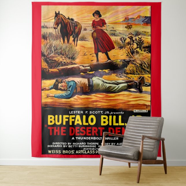 Tenture 1925 Buffalo Bill, Jr. - affiche du film Démon du  (En situation)