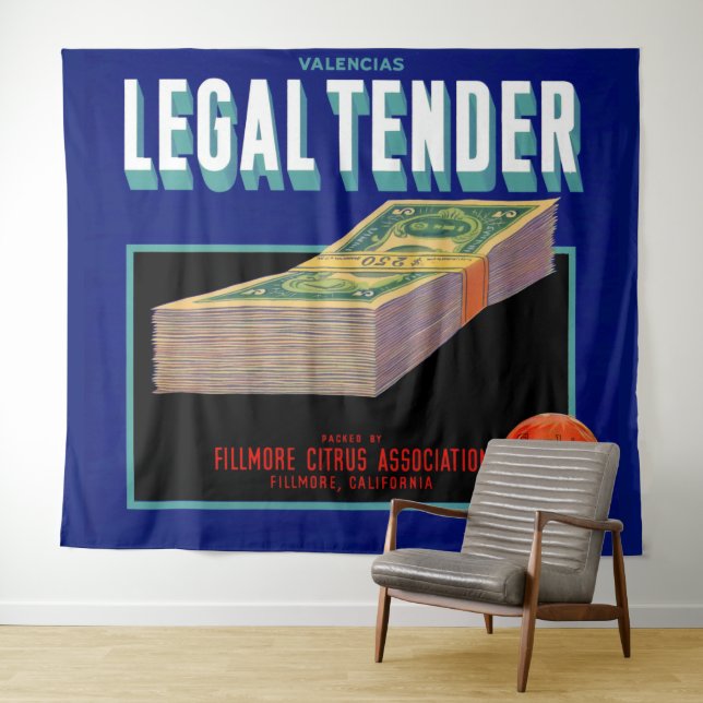 Tenture 1930s Juridique Tender orange crate étiquette (En situation (horizontale))
