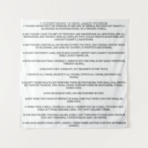 Tenture 1 Corinthiens 13 Versets de la Bible KJV Amour