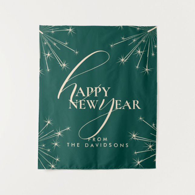 Tenture 2026 Bonne Année Typographie festive moderne (Devant)