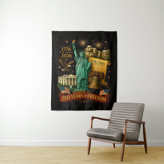 Tenture 250 ans de liberté américaine (En situation)