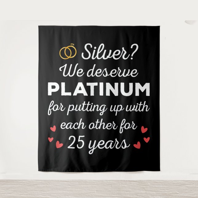 Tenture 25e anniversaire du Mariage I - Couple drôle d'arg (Devant)