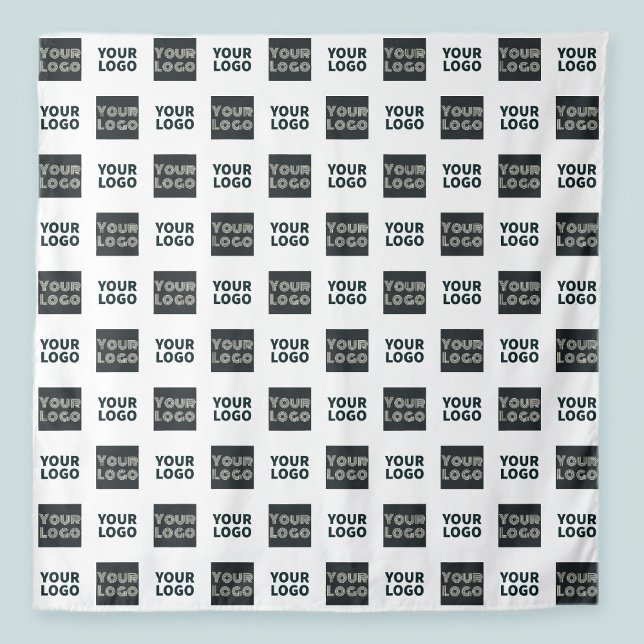 Tenture 2 Logos Simples Logos Répétitifs | Blanc (Créateur téléchargé)