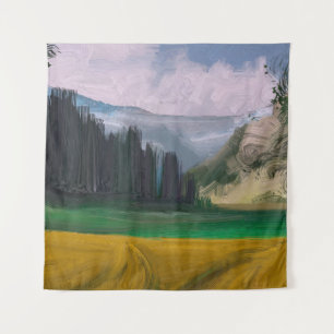 Tenture 2d illustration. Peinture à l'huile paysage art. R