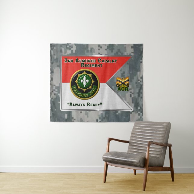 Tenture 2e régiment de cavalerie blindée ACR “Toujours Prê (En situation (horizontale))