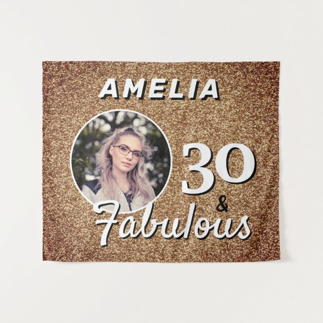 Tenture 30 et Fabulous Gold Parties scintillant 30e annive (Devant (Horizontal))