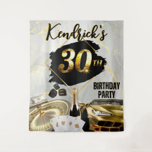 Tenture 30e anniversaire Black & Gold Casino, voiture de l