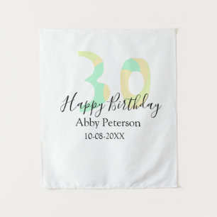 Tenture 30e anniversaire lettre gras pastel jaune noir ret