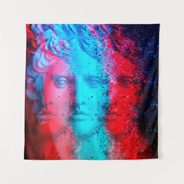 Tenture 3d anaglyph effect. Covid-mutants. David Apollo. G (Devant)